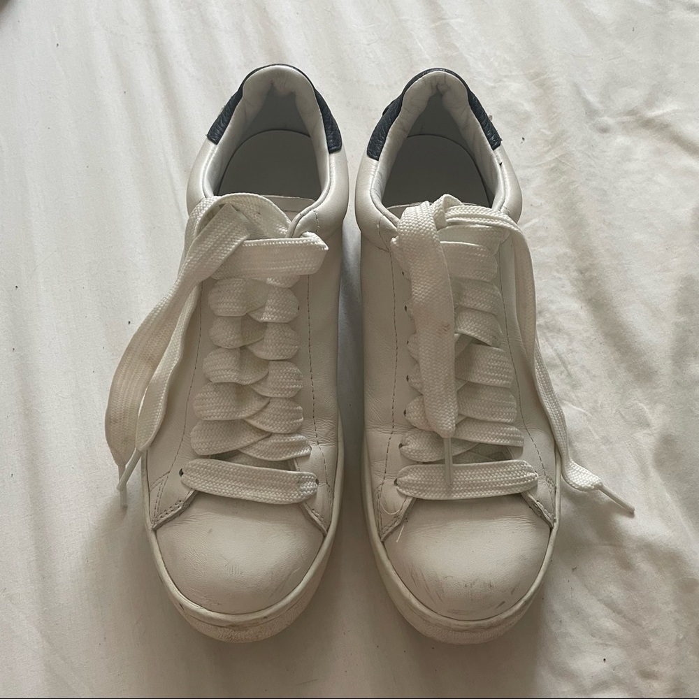 Coach White/Navy Low Top Sneakers